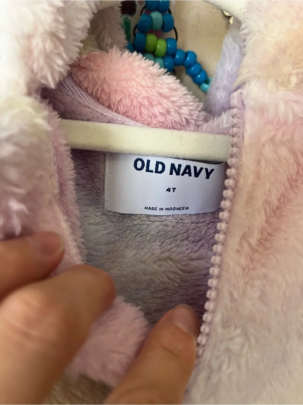 Old Navy Unicorn Critter Girls' Pastel Faux Fur Hooded Jacket - iridescent horn